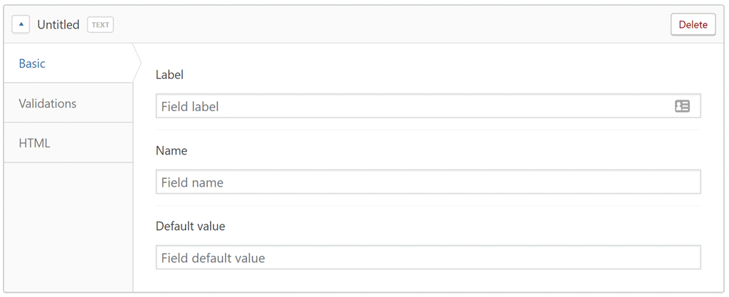 Custom field basic settings