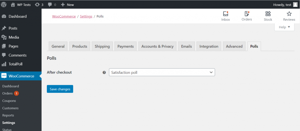 WooCommerce integration with TotalPoll for after checkout polls