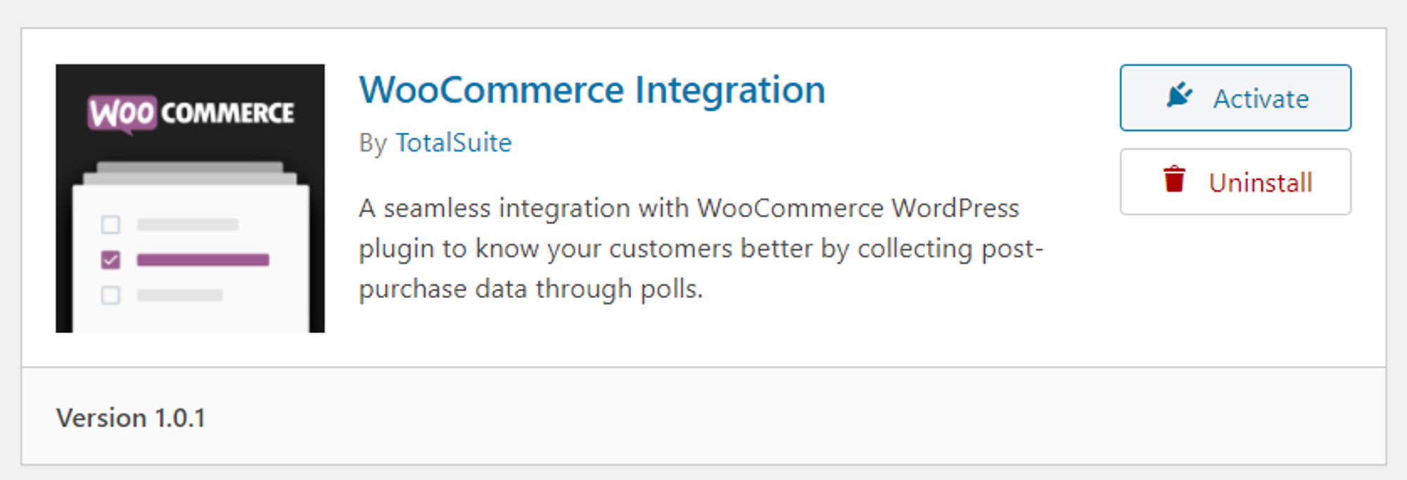 activate the woocommerce integration extension